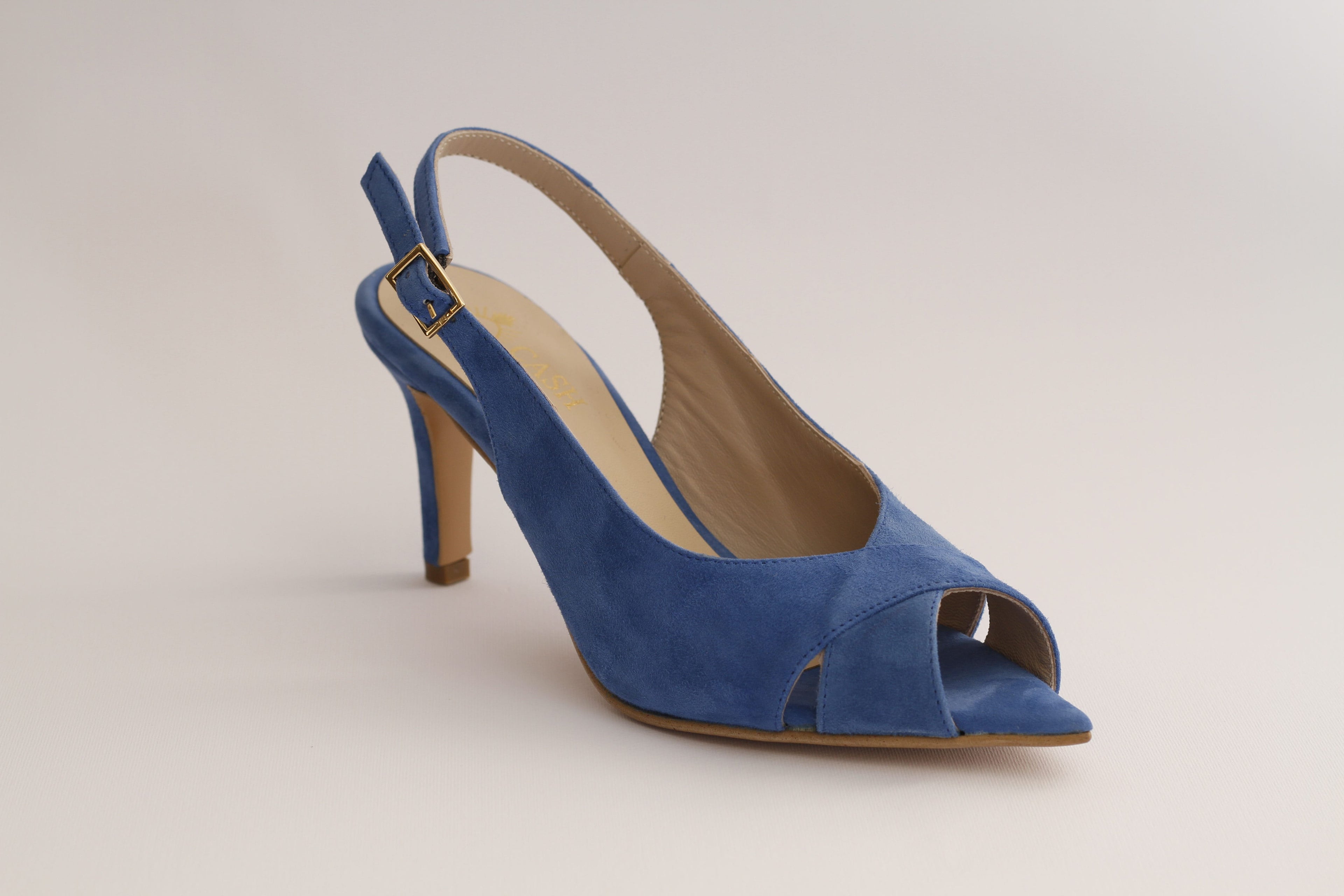 Slingback Peep-Toe in Camoscio