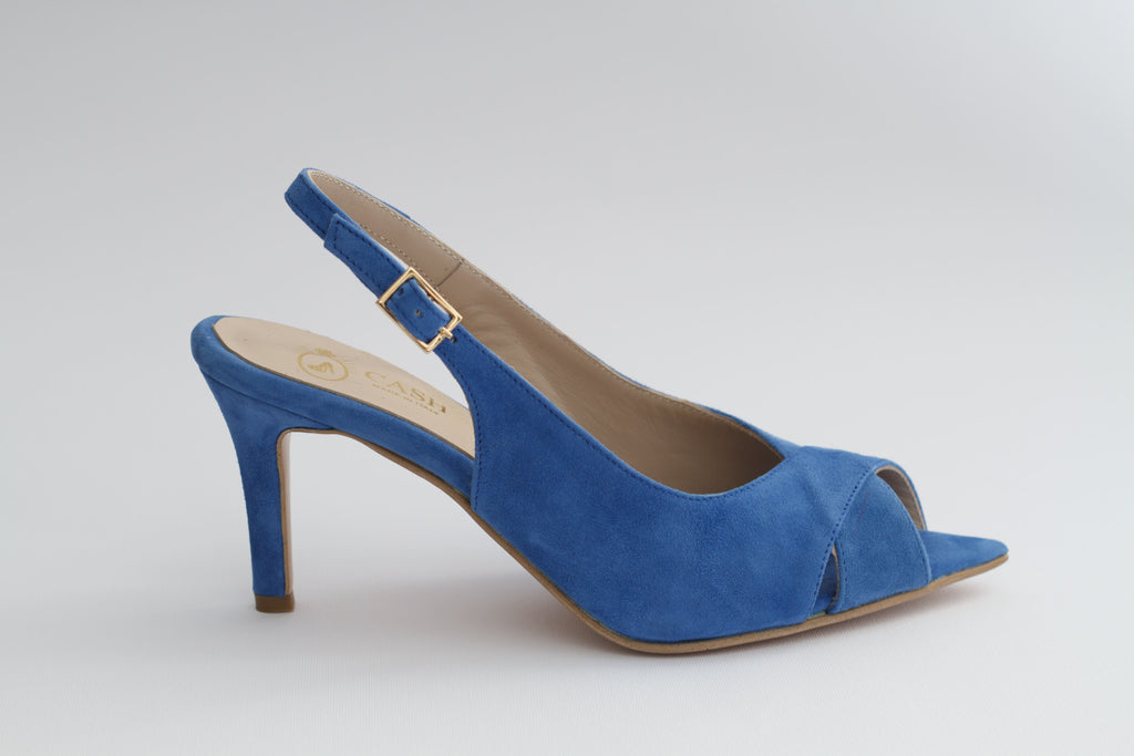 Slingback Peep-Toe in Camoscio