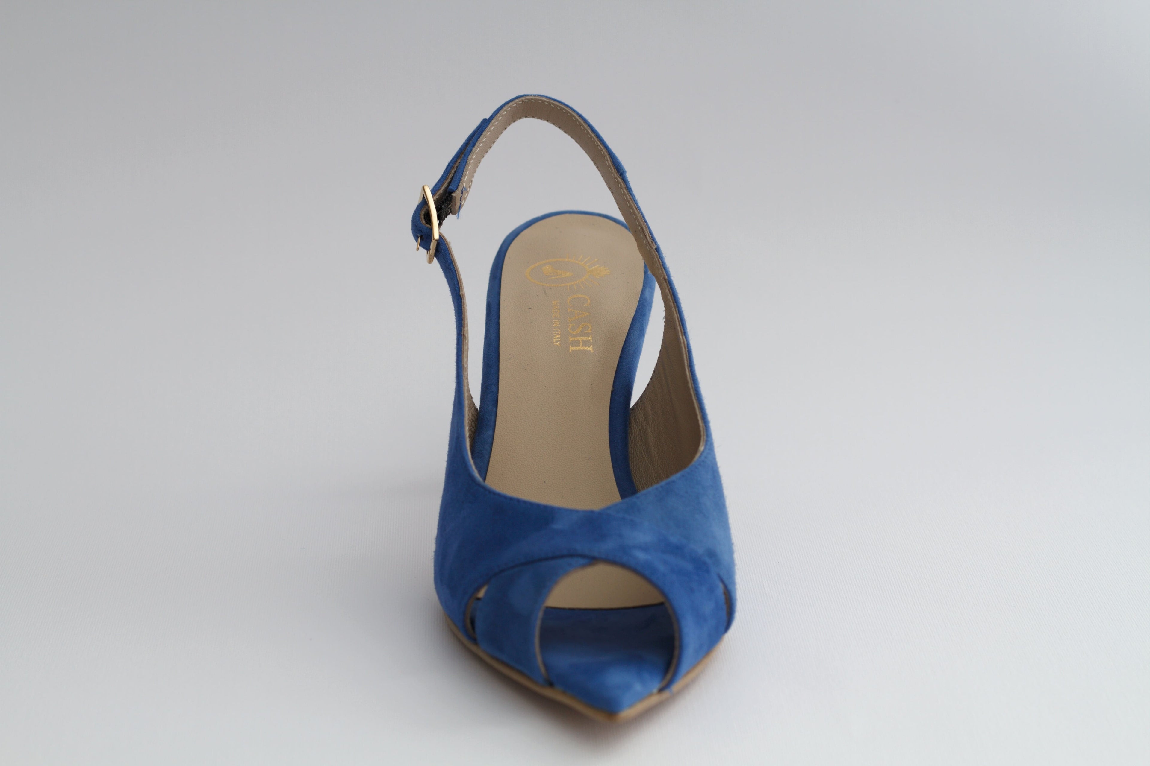 Slingback Peep-Toe in Camoscio