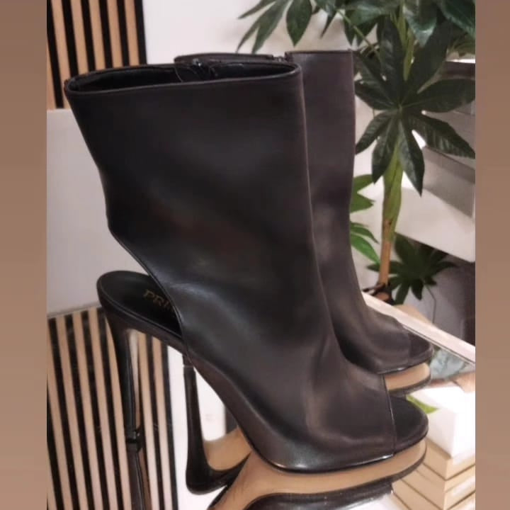 Stivaletto Open-Toe Nero