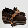 Mocassino Camoscio Marrone con Fiocco Bronzo - Made in Italy