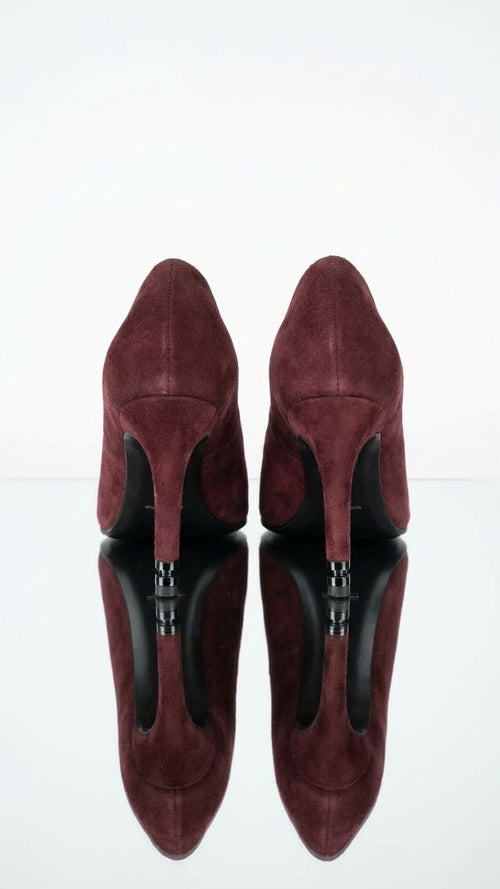 Décolleté Camoscio Bordeaux Tacco a Spillo - Made in Italy