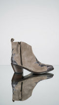 Camperos Camoscio Grigio e Pitone Tacco 4cm - Made in Italy